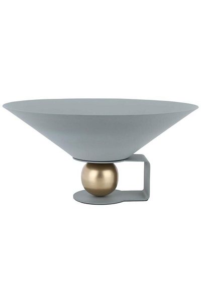ALSAIF Steel Serving Stand Round Deep Grey