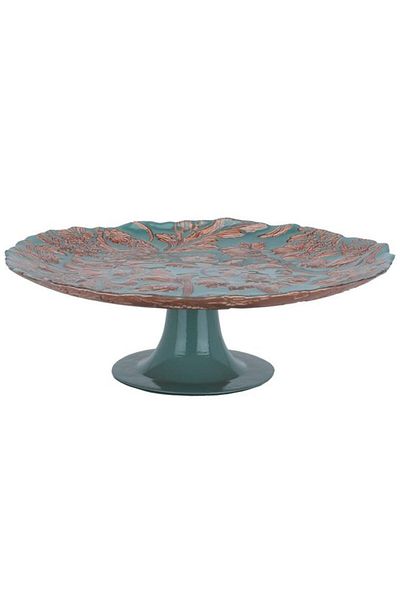 ALSAIF Glass Serving Stand 28X28X12 Cm Green