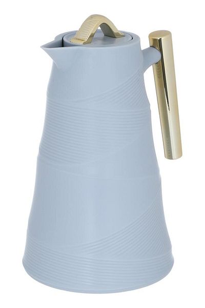 ALSAIF Bamboo Glass Thermos 1 Liter Plastic Body Light Grey