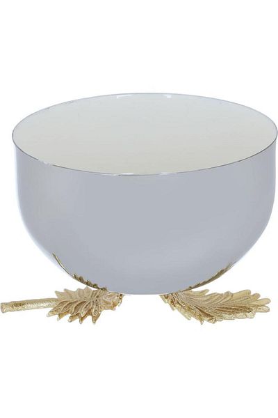 ALSAIF Steel Bowl 13 X 13 X 10 Cm Gold Silver Base