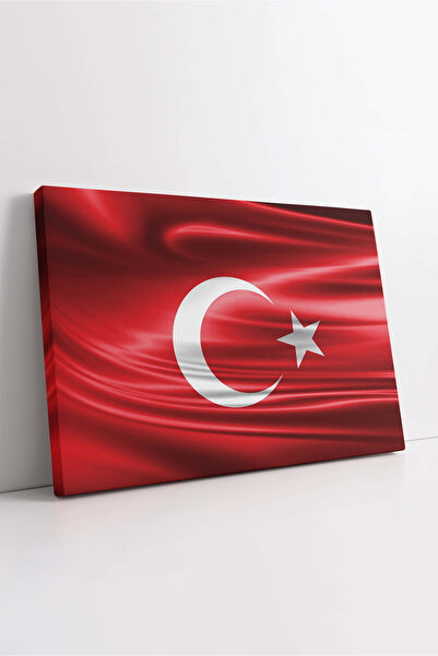 KOSS Dijital Pictură pe pânză cu steagul turcesc ondulat roșu, stea lunară, T...