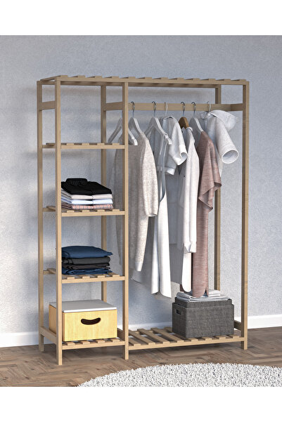 Y&D HOME Ahşap Gardırop/Dolap, Kapaksız, Masif Ahşap, 100x30x140