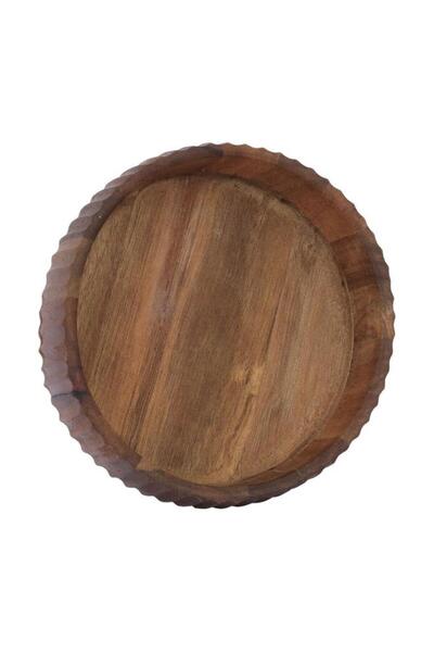 ALSAIF Wooden Serving Bowl 19 Cm Deep Round Wooden