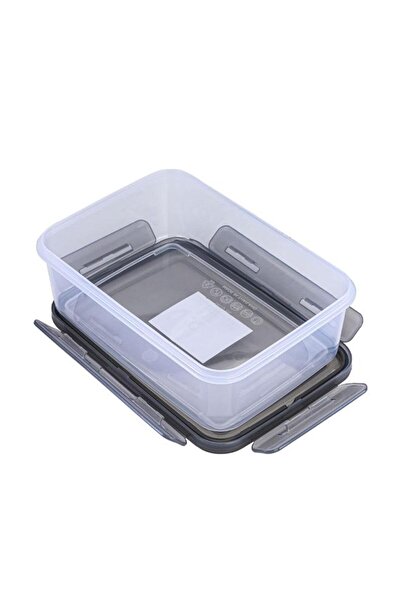 ALSAIF Plastic Food Container With Lid 850 Ml 18X12X6 Cm Rectangle Gray