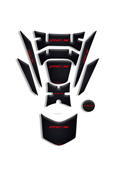 MOTOSEPETİM PCX TANK PAD SET (2018-2020) UYUMLU 3D PCX 125-150 UYUMLU 09