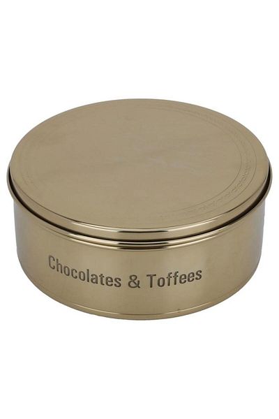 ALSAIF Steel Box 20 Cm Round With Lid Gold