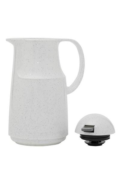 ALSAIF German Plastic Rhinestone Thermos 1 Liter Ribbed White