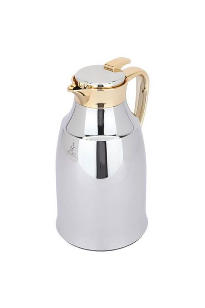 ALSAIF Al Diriyah Steel Thermos 1.3 Liters Golden Silver
