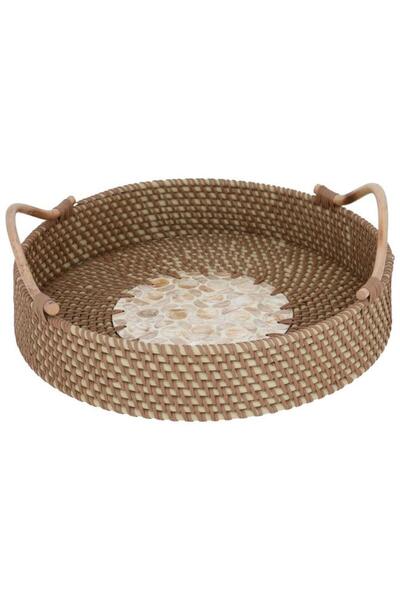 ALSAIF Wicker Tofir 40 X 40 X 7.5 Cm Round Brown