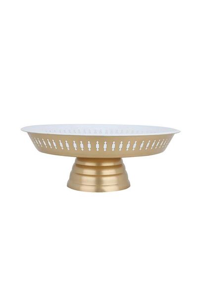 ALSAIF Steel Cake Stand 26X26X9 Cm White
