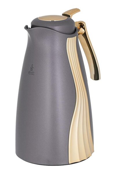 ALSAIF Karma Plastic Thermos Set 1 Liter Cappuccino Gold