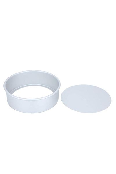 ALSAIF Bake Chef Aluminum Cake Mold 10 X 3 Inch Round With Removable Base Silver