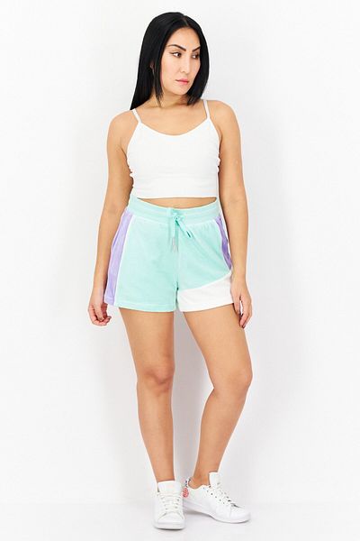Juicy Couture Women Colourblock Basic Shorts, Lime Green/combo