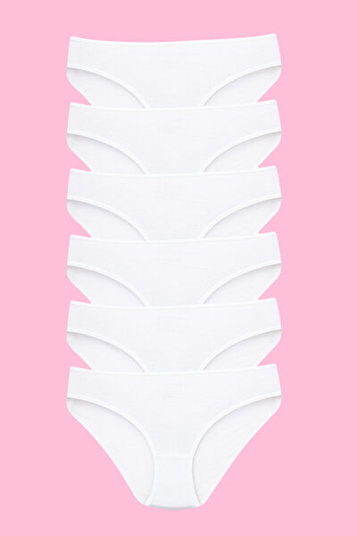 Arma Yıldız Kız Çocuk Külot Beyaz %100 Pamuk 6'lı Paket