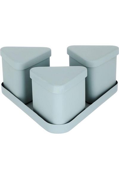 ALSAIF Iron Box Set With Tofreya 11 X 23 X 26 Cm 4 Pieces Gray