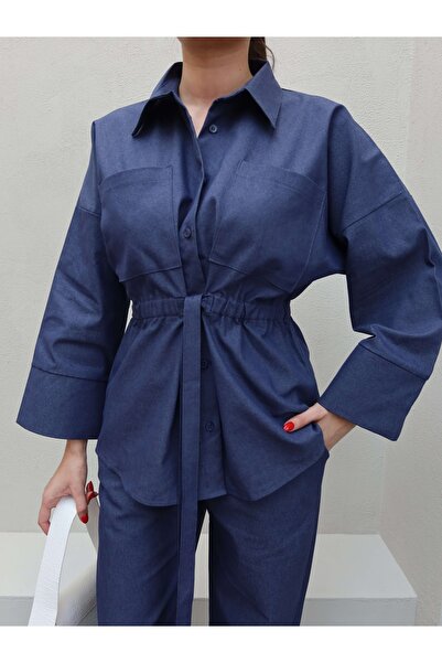 ESRAHELVACI Tie Waist Shirt Pants Set