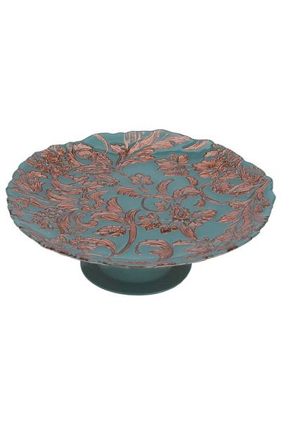 ALSAIF Glass Serving Stand 28X28X12 Cm Green