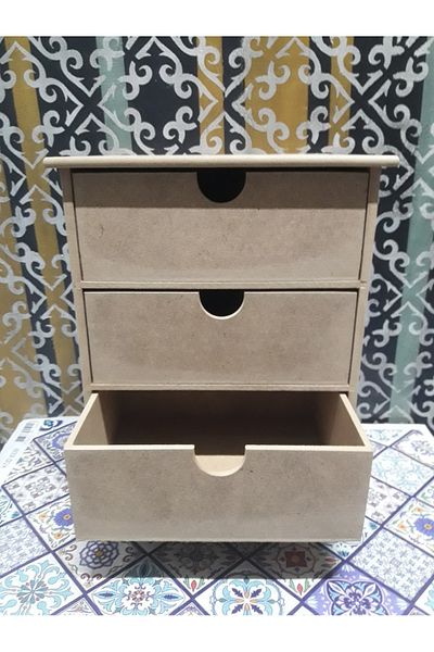 Altınyapı Hobi Market 3 Drawers Foot Multi-Purpose Makeup Box