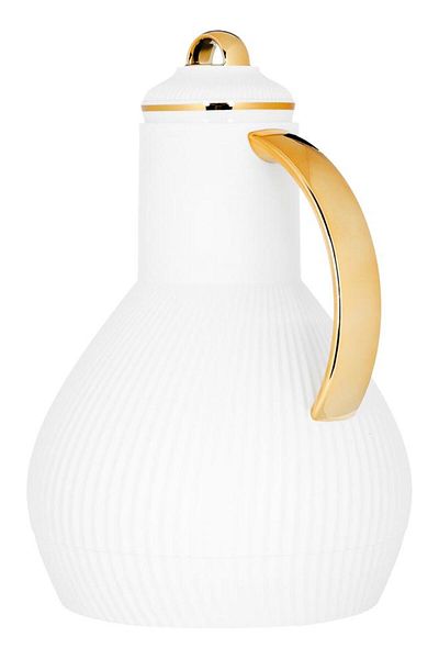 ALSAIF Alia Plastic Thermos 1 Liter Gold White Handle