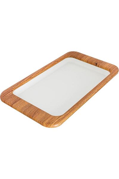 ALSAIF Tofaria Steel 49X39X3 Cm Rectangle Wooden Edge Large White