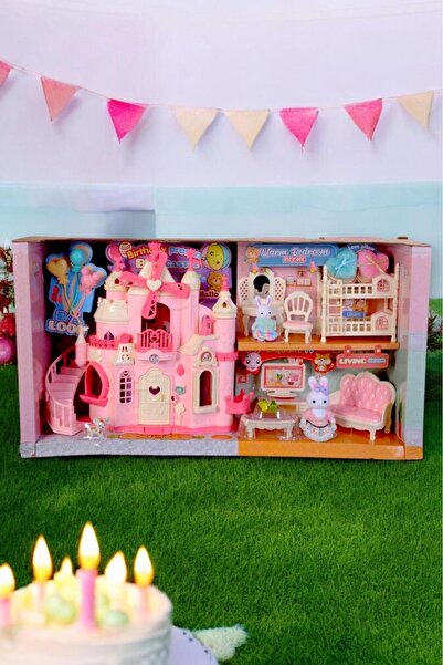 hak-iş oyuncak Mini Tavşan Ailesi Büyük Villa