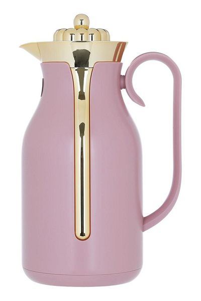 ALSAIF Rayana Plastic Thermos 1 Liter Golden Lid Light Pink