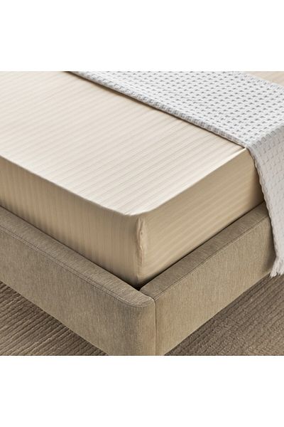 Home Box Hamilton Satin Stripe Twin Fitted Sheet 120x200+36 cm