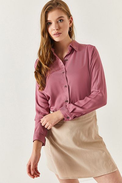 armonika Női Dusty Rose hosszú ujjú sima ing ARM-18Y001176