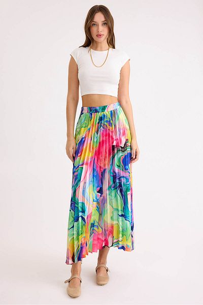 Vitrin Fusta plisată cu model Tie Dye