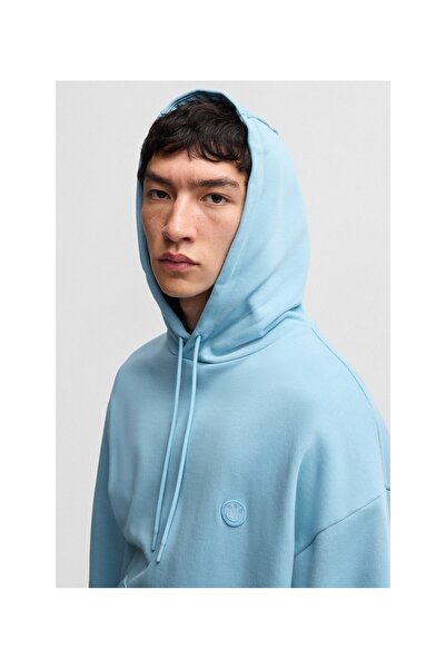 HUGO Happy HUGO logolu pamuklu havlu kumaştan kapüşonlu