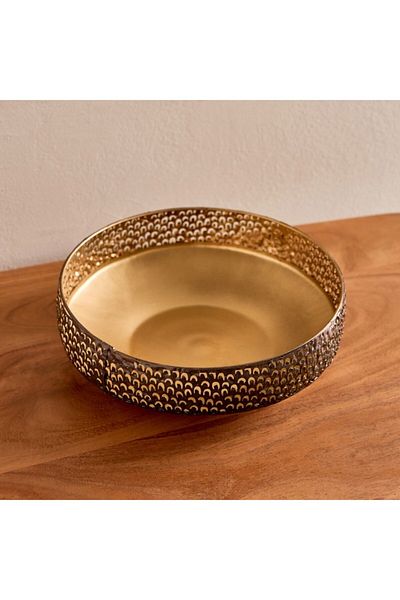 Home Box Corlie Metal Peacock Cutwork Bowl 23x23x6 cm