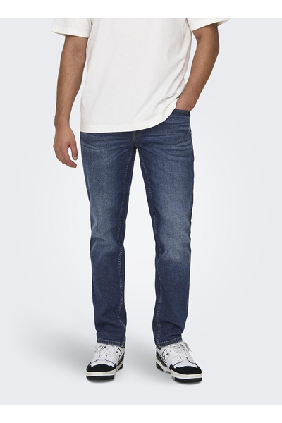 Only & Sons Yüksek Bel Normal Koyu Mavi Erkek Denim Pantolon ONSWEFT REG. ONE...