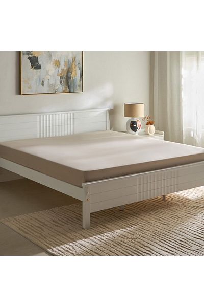 Home Box Opulent Luxe 400TC Cotton Solid Super King Fitted Sheet 200x200+40 cm