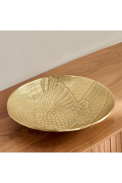 Home Box Popin Aluminium Etched Round Tray 30x30x5 cm
