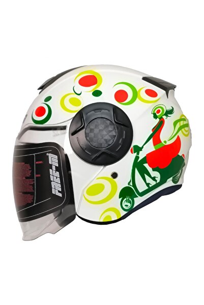 MOTOANL Motosiklet Yarım Kask Double Güneş Vizörlü Sertifikalı Abs Material S...