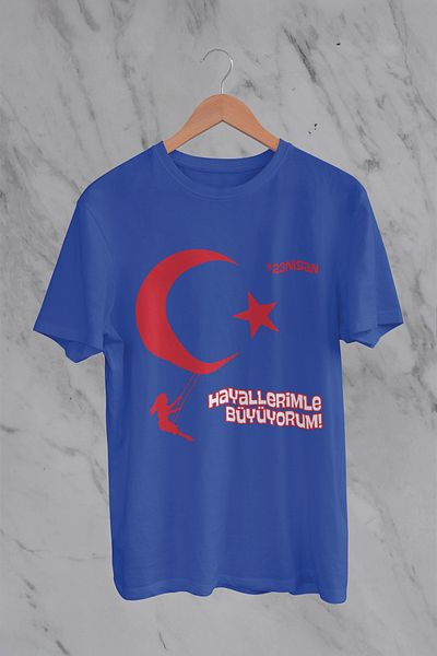 MYADA 23 aprilie Tricou pentru copii cu imprimeu special cu stea și lună și copii 23421
