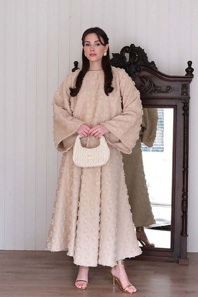 Ceylan Otantik Cream Tassel Detail Skirt Set