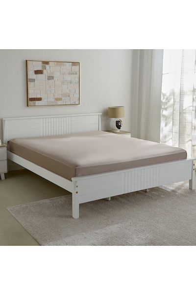 Home Box Opulent Luxe Solid Cotton Super King Fitted Sheet 200x200+40 cm