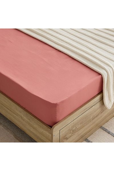 Home Box Derby Solid Microfiber Double Fitted Sheet 140x200+25 cm