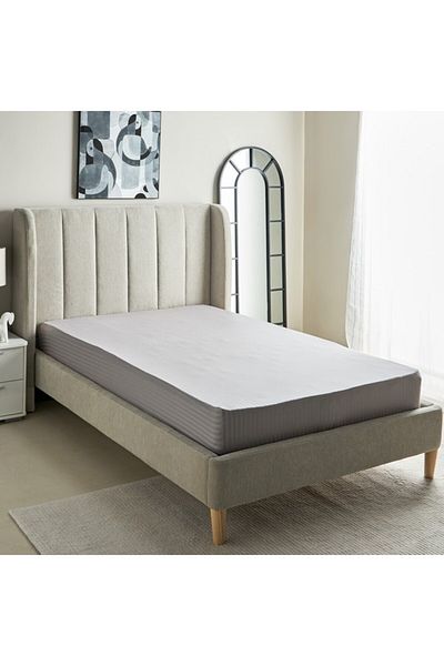 Home Box ملاءة سرير هاميلتون ساتان مخططة مزدوجة مقاس 120×200+36 سم