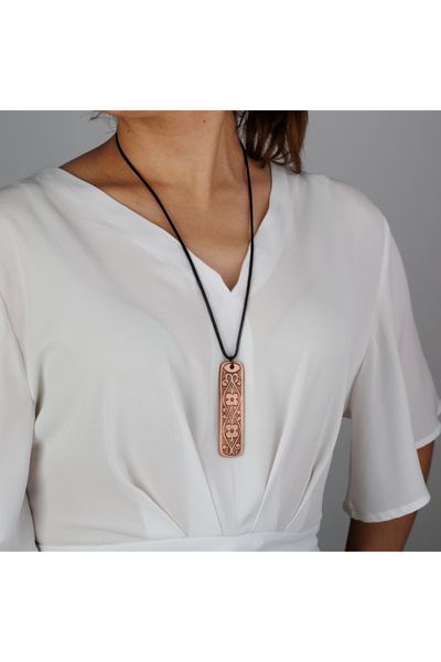 Demmex 2025 Özel Koleksiyon-El İşçiliği İşlemeli %100 SafBakır Kolye-2mm,MatY...