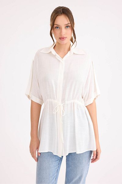 Vitrin Elastic Waist Off Shoulder Loose Blouse