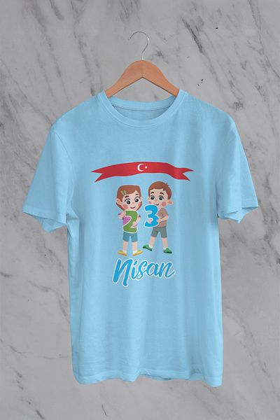 MYADA 23 aprilie Tricou pentru copii cu steag personalizat și imprimeu pentru copii vesele