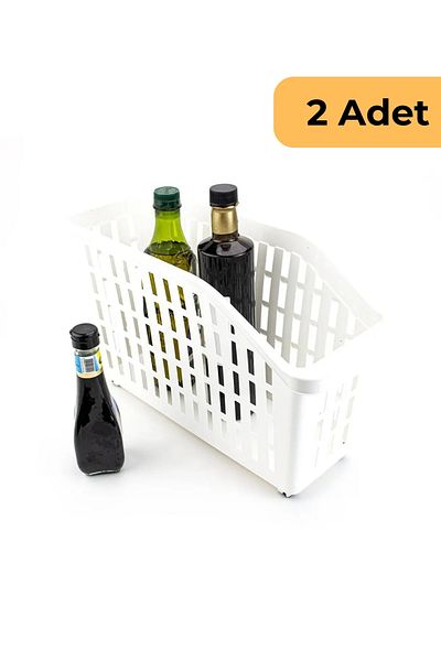 EVLE White Set of 2 - 13L Rolling Basket
