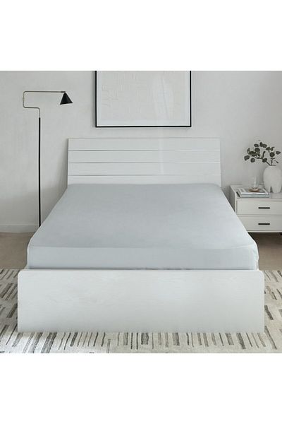Home Box ملاءة سرير كوين أوليمبية من القطن الأساسي مقاس 160×200+36 سم