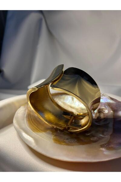 Pretty Asimetrik Model Gold Renk Kalın Kelepçe Bileklik