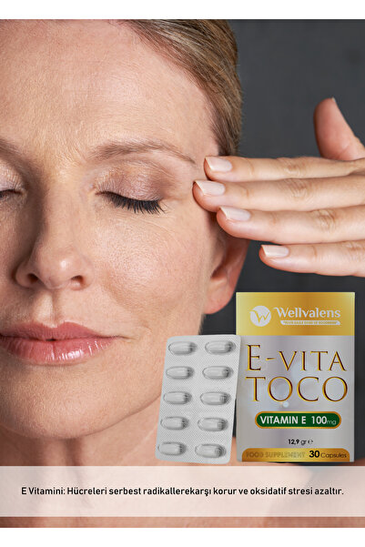 Wellvalens E-vita Toco E Vitamini 100mg - Yüksek Antioksidan Destek 30 Kapsül