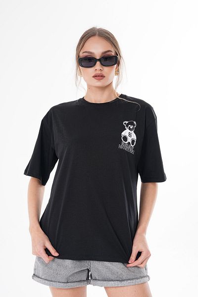 ŞİMAL Tricou oversize pentru damă, cu imprimeu pe spate, cu decolteu rotund 250182   -