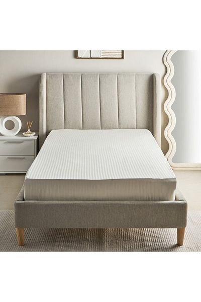 Home Box Hamilton Satin Stripe Twin Fitted Sheet 120x200+36 cm