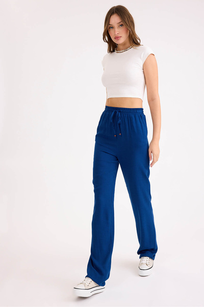 Vitrin Штани з віскозного льону з поясом на талії